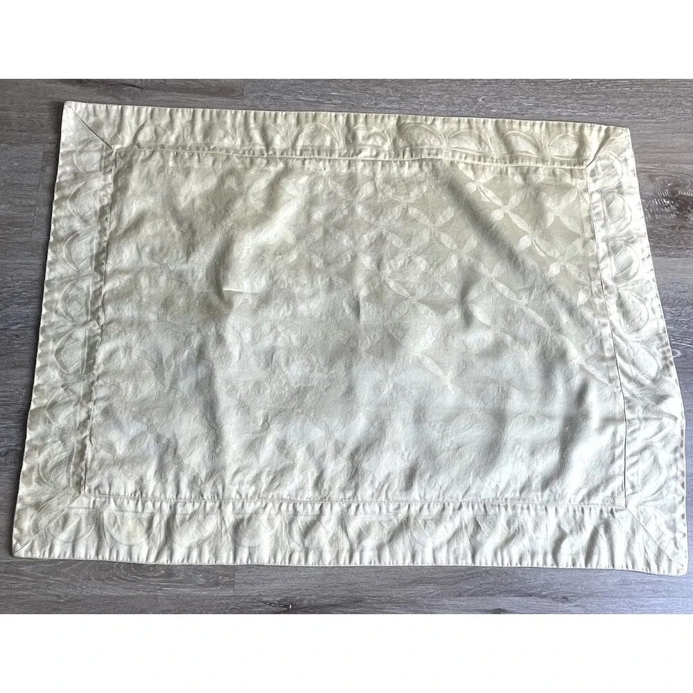 Frette Italy Pillow Shams Lot Of 4 Jacquard Embroidered Yellow White Luxury